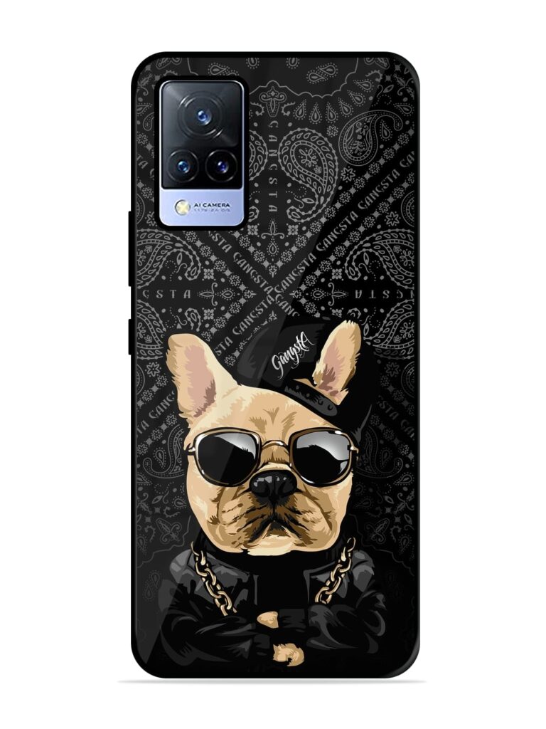 Gangsta Cool Sunglasses Dog Premium Glass Case for Vivo V21 (5G) Zapvi