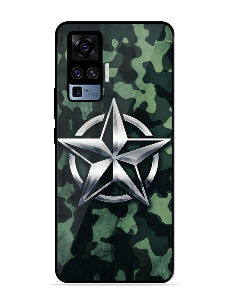 Indian Army Star Design Premium Glass Case for Vivo X50 Pro Zapvi