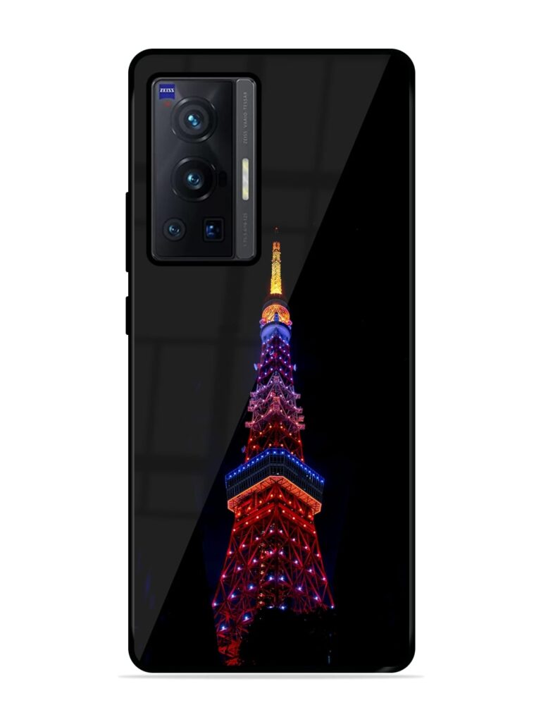 Eiffel Tower Night View Premium Glass Case for Vivo X70 Pro (5G) Zapvi