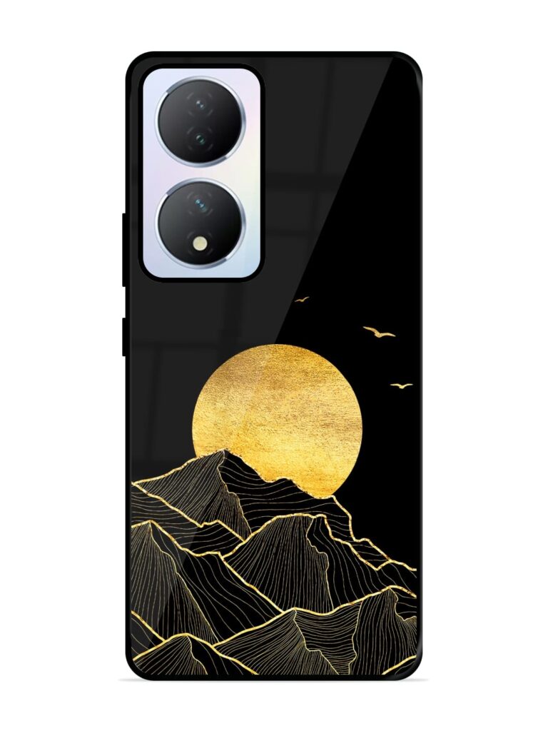 Golden Sunrise Glossy Metal Phone Cover for Vivo Y100 (5G) Zapvi