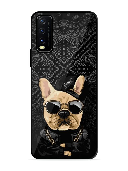 Gangsta Cool Sunglasses Dog Premium Glass Case for Vivo Y20 Zapvi