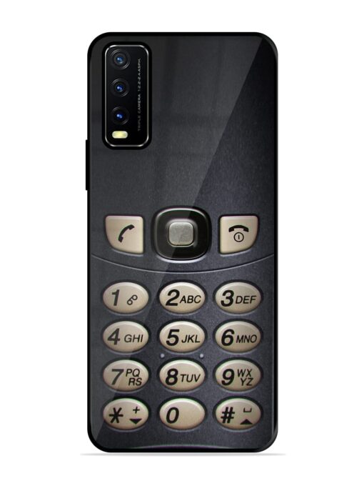 Retro Cell Phone Art Premium Glass Case for Vivo Y20a Zapvi