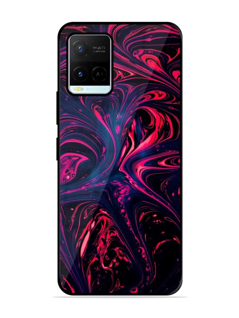 Abstract Background Glossy Metal Phone Cover for Vivo Y21 Zapvi