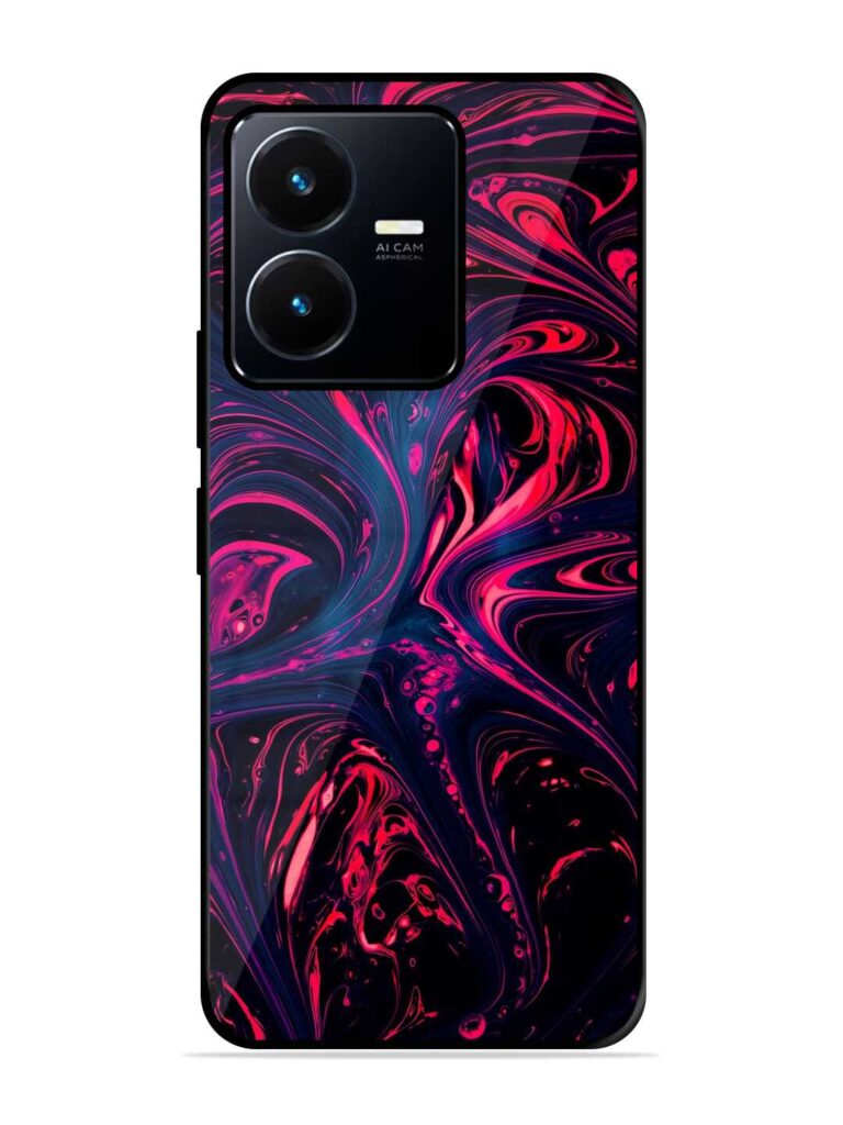 Abstract Background Premium Glass Case for Vivo Y22 Zapvi