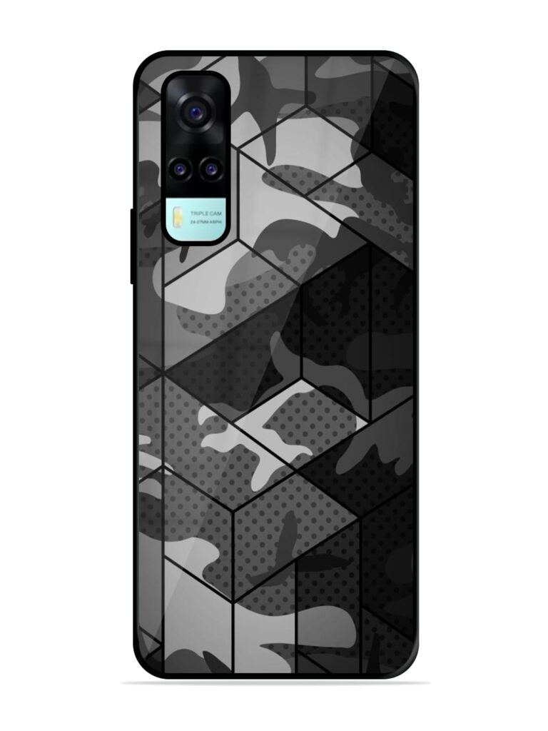 Hexagonal Pattern Glossy Metal Phone Cover for Vivo Y31 Zapvi