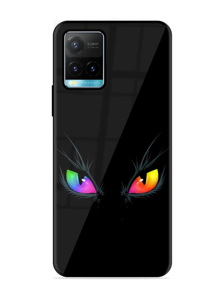 Cat Eyes Glossy Metal Phone Cover for Vivo Y33s Zapvi