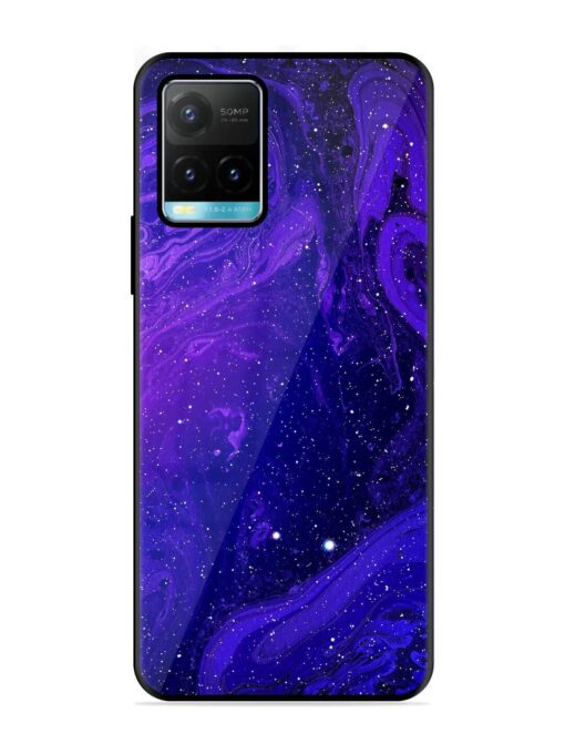 Galaxy Acrylic Abstract Art Glossy Metal Phone Cover for Vivo Y33s Zapvi