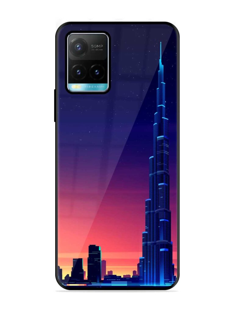 Burj Khalifa Abstract Glossy Metal Phone Cover for Vivo Y33s Zapvi