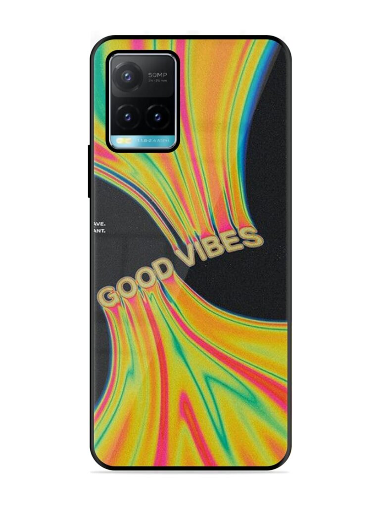 Good Vibes Glossy Metal Phone Cover for Vivo Y33s Zapvi