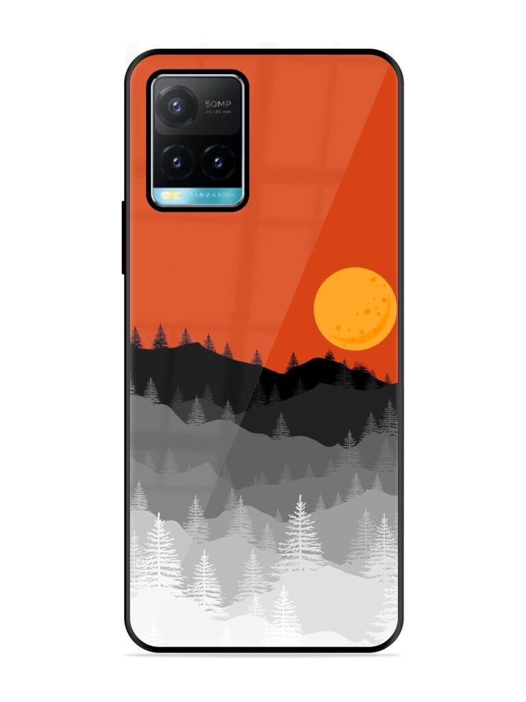 Mountain Lofi Sun Glossy Metal Phone Cover for Vivo Y33s Zapvi