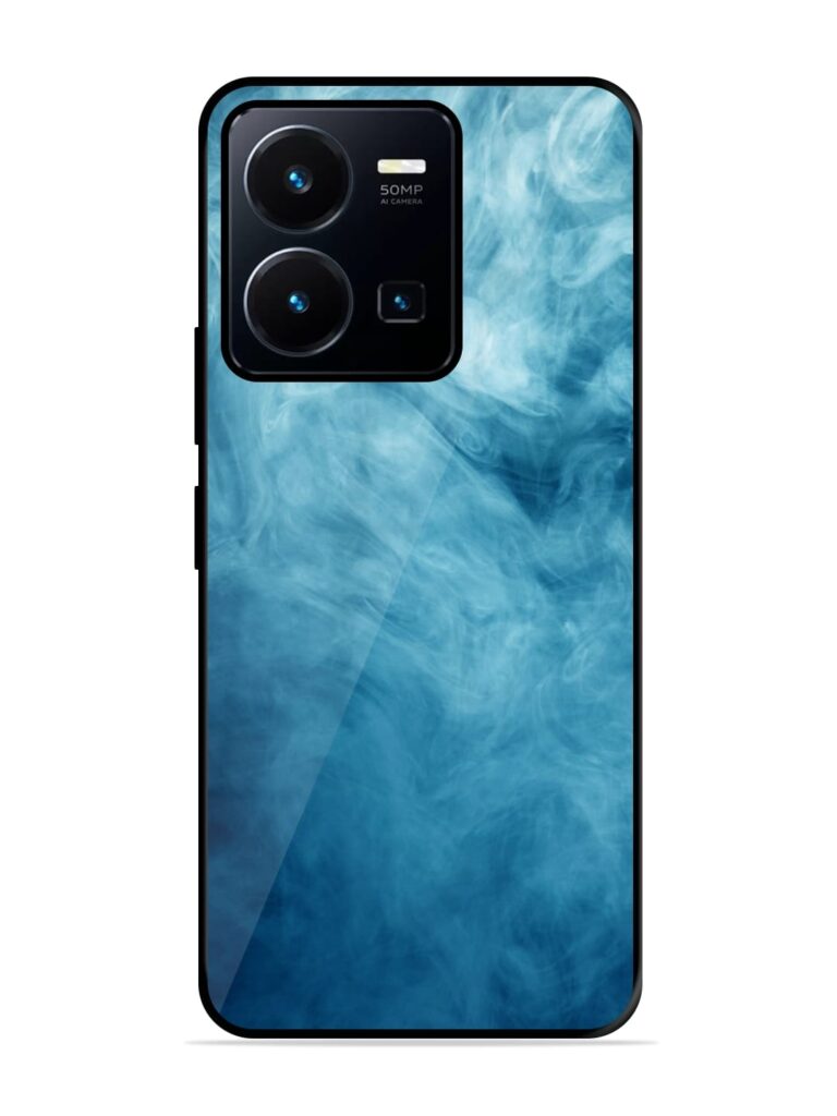 Blue Smoke Art Premium Glass Case for Vivo Y35 Zapvi