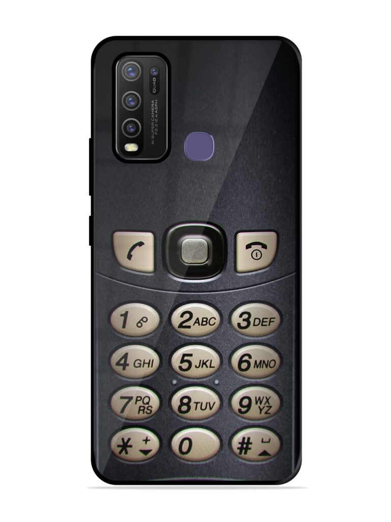Retro Cell Phone Art Premium Glass Case for Vivo Y50 Zapvi