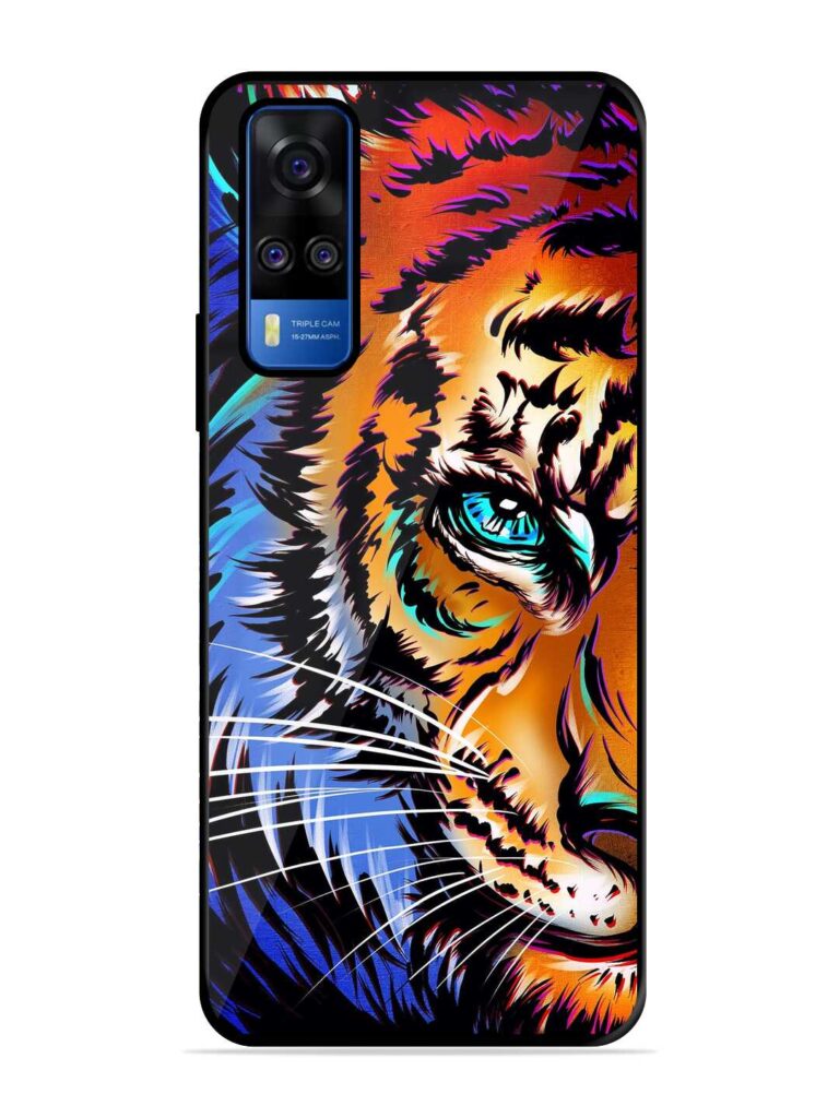 Colorful Lion Art Glossy Metal Phone Cover for Vivo Y51 Zapvi