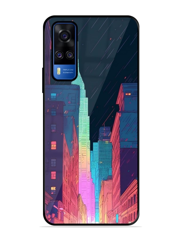 Minimal City Art Glossy Metal Phone Cover for Vivo Y51A Zapvi