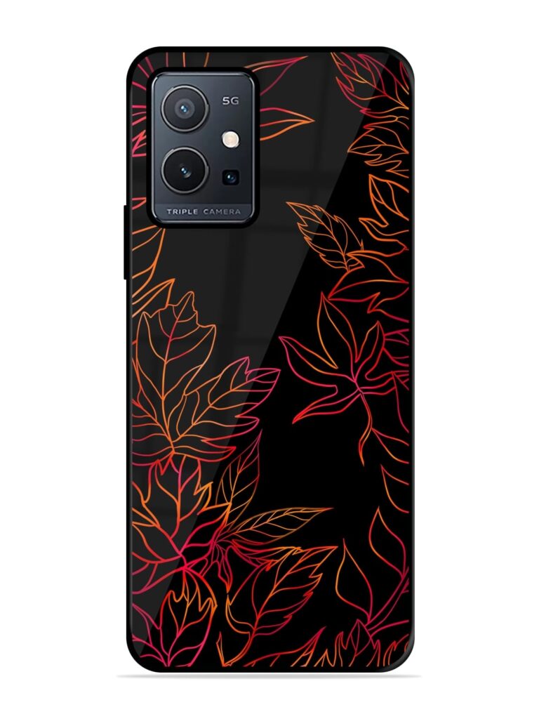 Red Floral Pattern Glossy Metal TPU Case for Vivo Y75 (5G) Zapvi