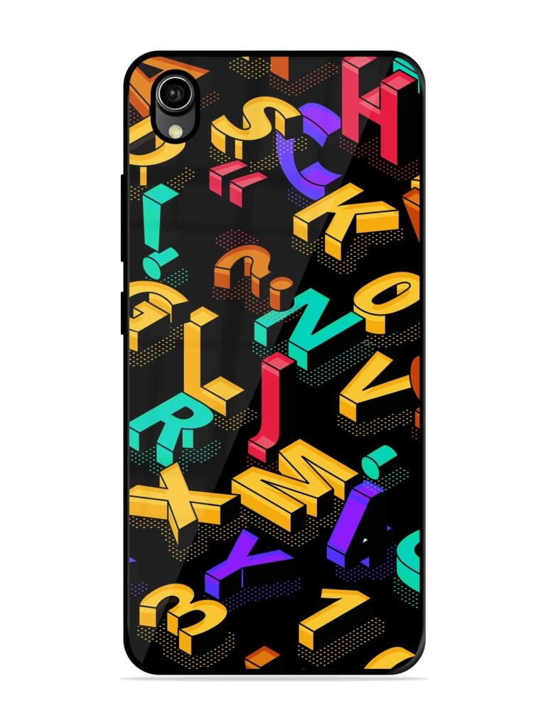 Seamless Pattern With Letters Premium Glass Case for Vivo Y90 Zapvi