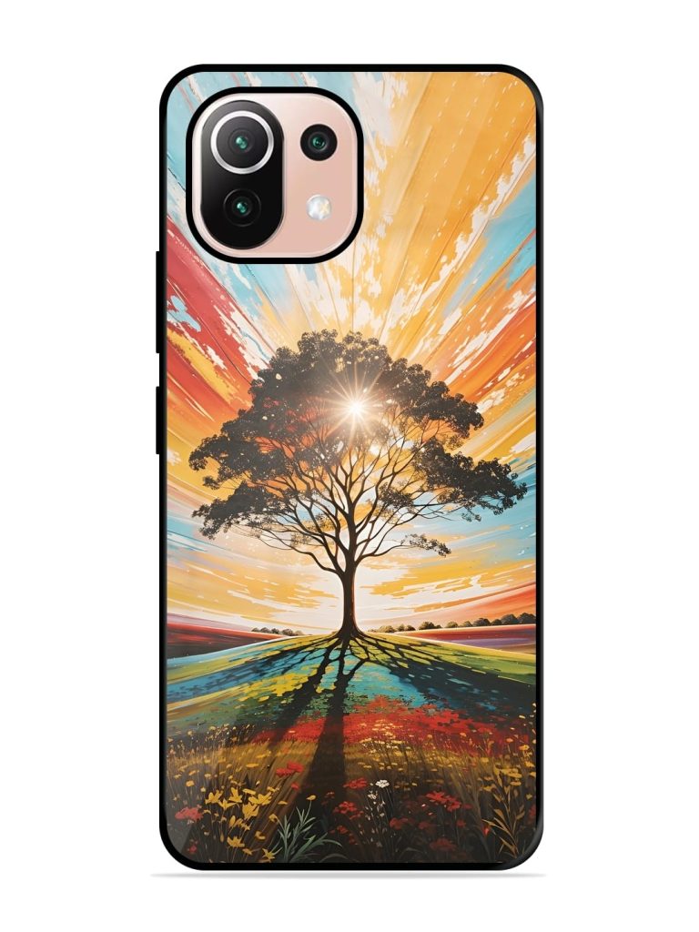 Abstract Tree Colorful Art Glossy Metal TPU Case for Xiaomi Mi 11 Lite Zapvi