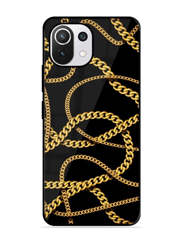 Decorative Golde Chain Glossy Metal TPU Case for Xiaomi Mi 11 Lite NE (5G) Zapvi