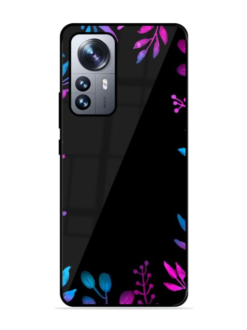 Flower Pattern Watercolor Glossy Metal TPU Case for Xiaomi Mi 12 Pro (5G) Zapvi