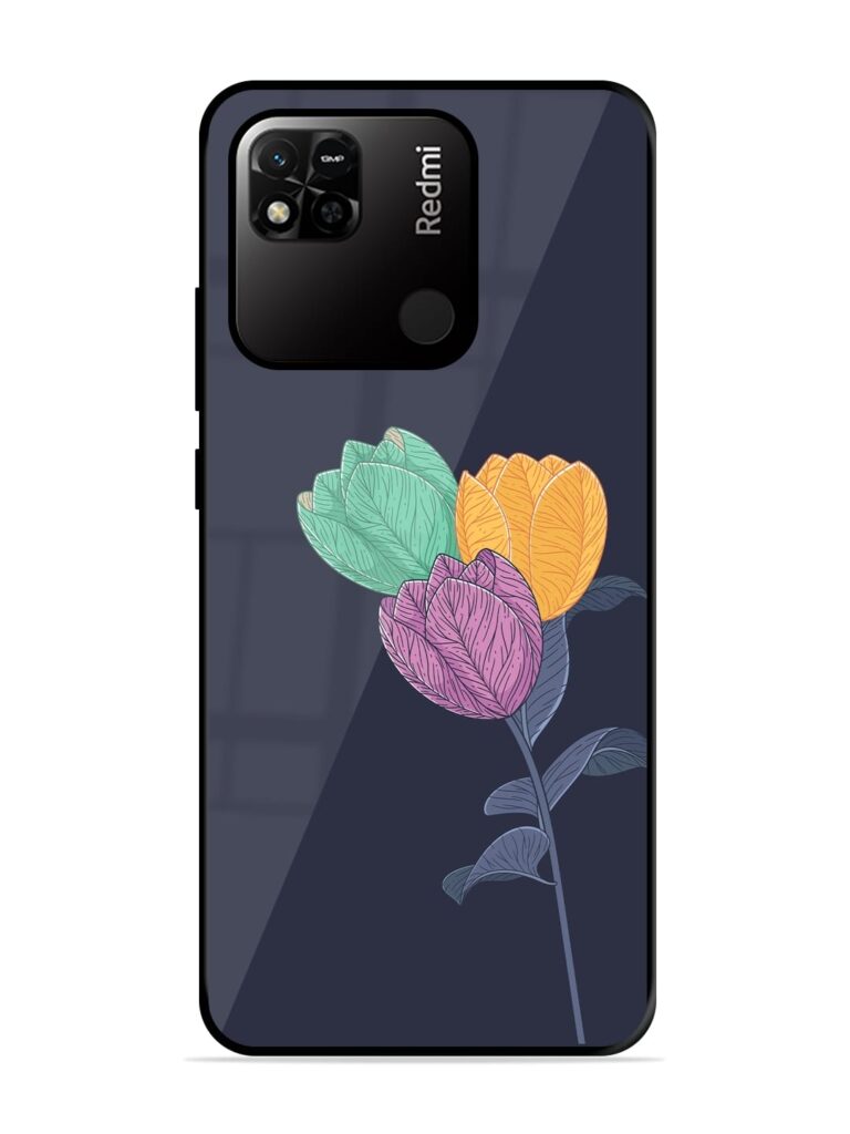 Flower Vector Premium Glass Case for Xiaomi Redmi 10A Zapvi
