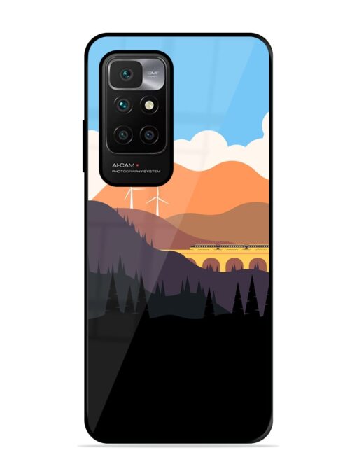 Minimal Mountain Vector Premium Glass Case for Xiaomi Redmi 10 Prime (2022) Zapvi