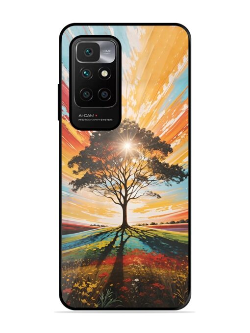 Abstract Tree Colorful Art Premium Glass Case for Xiaomi Redmi 10 Prime (2022) Zapvi