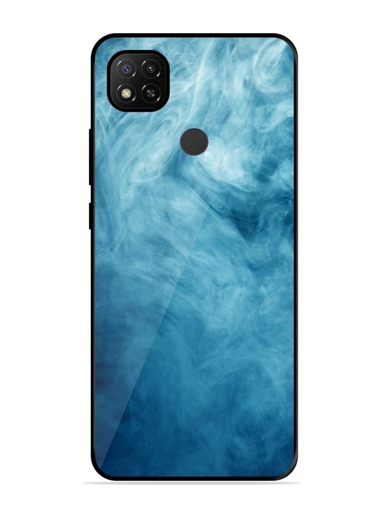 Blue Smoke Art Premium Glass Case for Xiaomi Redmi 9 Zapvi