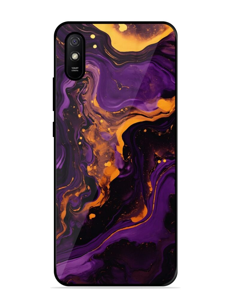 Painting Of A Purple Premium Glass Case for Xiaomi Redmi 9i Zapvi