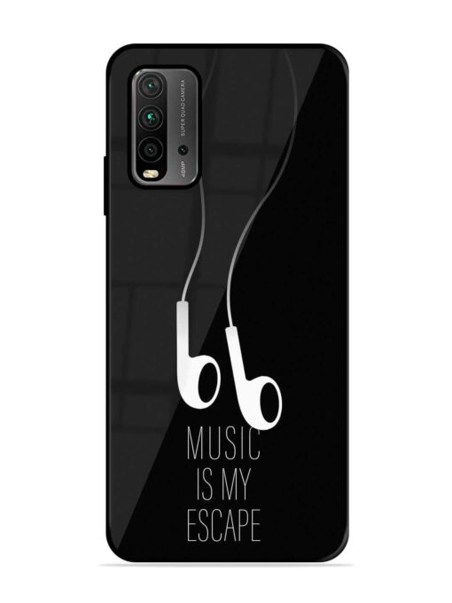 Music Is My Escape Premium Glass Case for Xiaomi Redmi 9 Power Zapvi