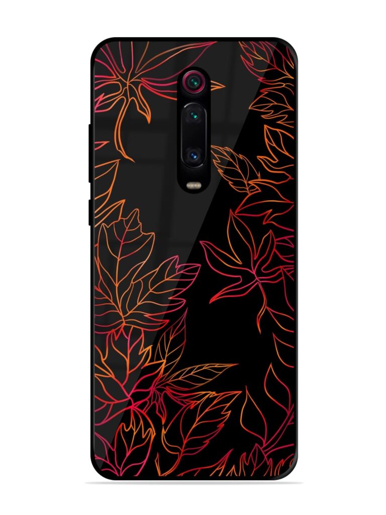 Red Floral Pattern Glossy Metal TPU Case for Xiaomi Redmi K20 Zapvi