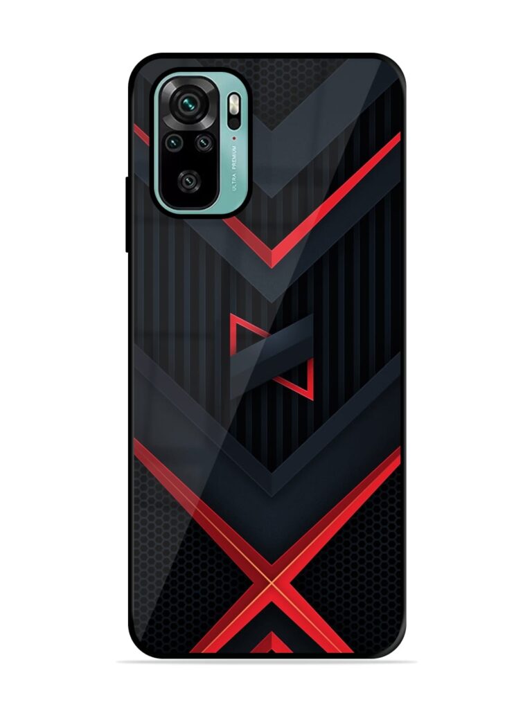 Red Gray Abstract Glossy Metal TPU Case for Xiaomi Redmi Note 10 Zapvi