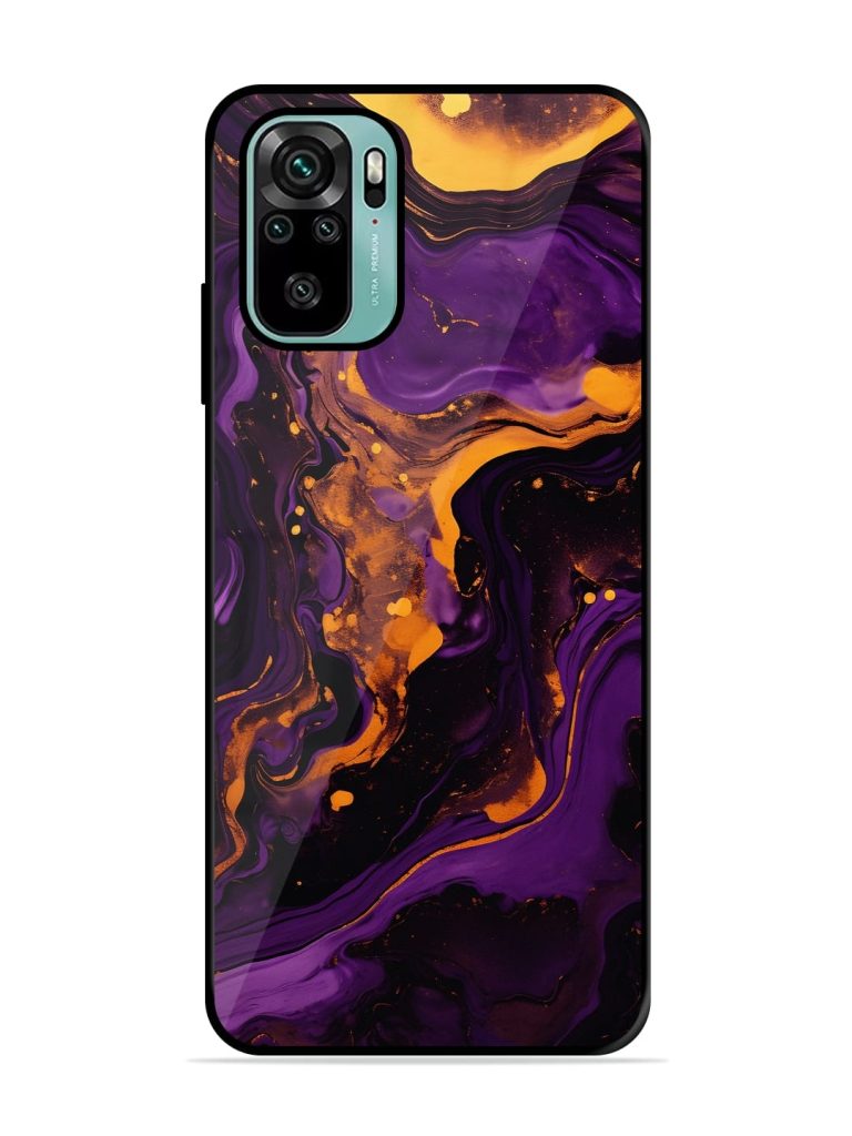 Painting Of A Purple Glossy Metal TPU Case for Xiaomi Redmi Note 10s Zapvi