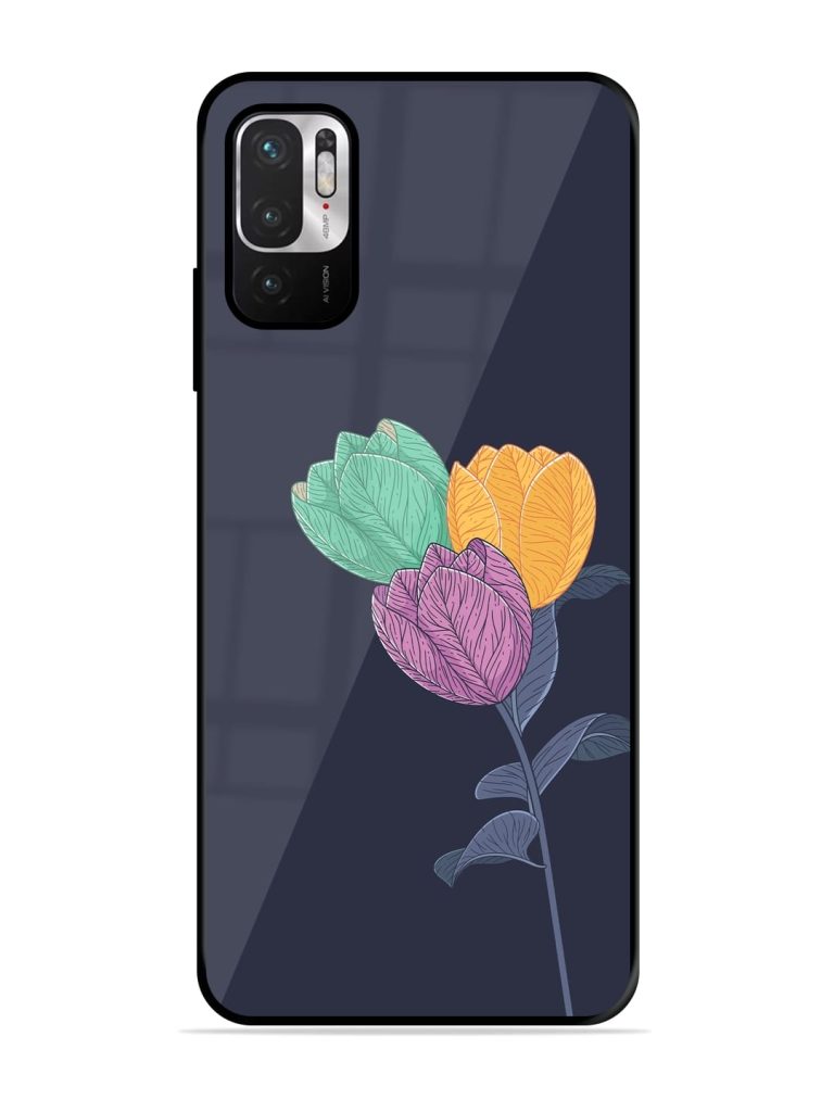 Flower Vector Premium Glass Case for Xiaomi Redmi Note 10T (5G) Zapvi