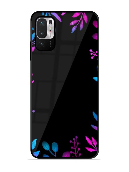Flower Pattern Watercolor Premium Glass Case for Xiaomi Redmi Note 10T (5G) Zapvi