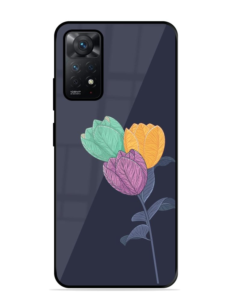 Flower Vector Glossy Metal TPU Case for Xiaomi Redmi Note 11 Zapvi