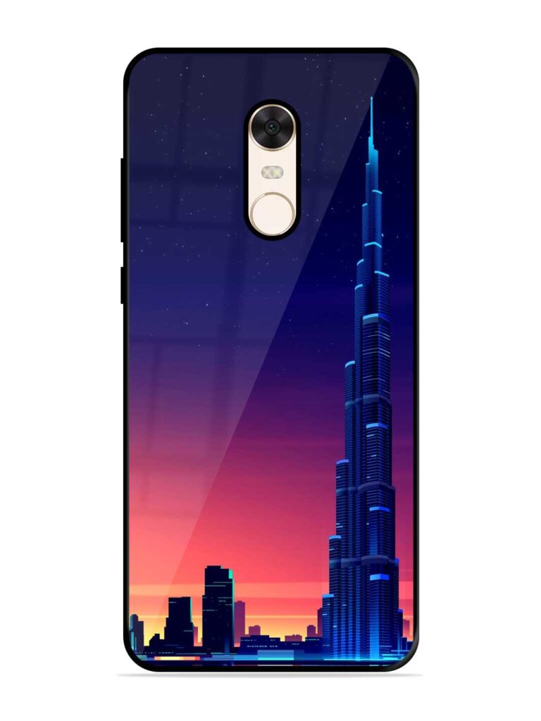 Burj Khalifa Abstract Premium Glass Case for Xiaomi Redmi Note 5 Zapvi