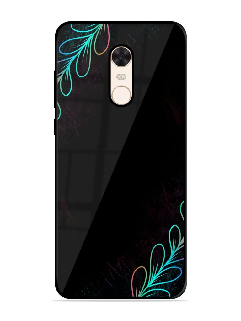 Decorative Line Art Premium Glass Case for Xiaomi Redmi Note 5 Zapvi