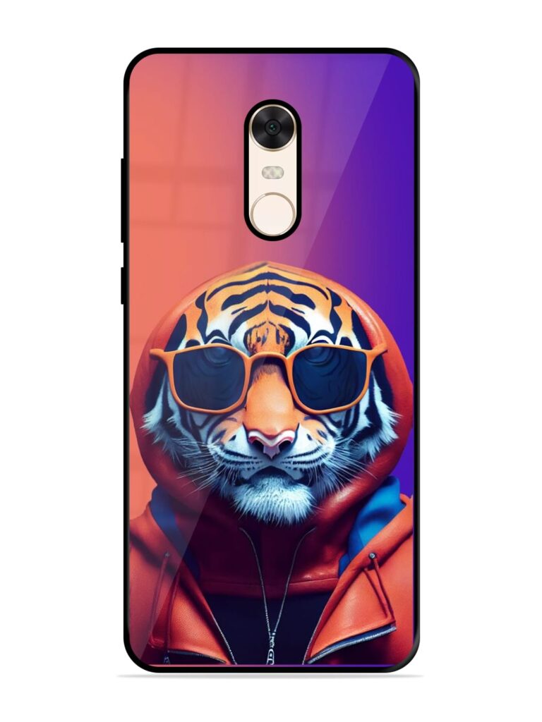 Tiger Animation Premium Glass Case for Xiaomi Redmi Note 5 Zapvi