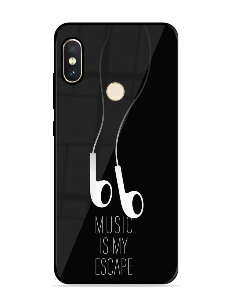Music Is My Escape Premium Glass Case for Xiaomi Redmi Note 5 Pro Zapvi