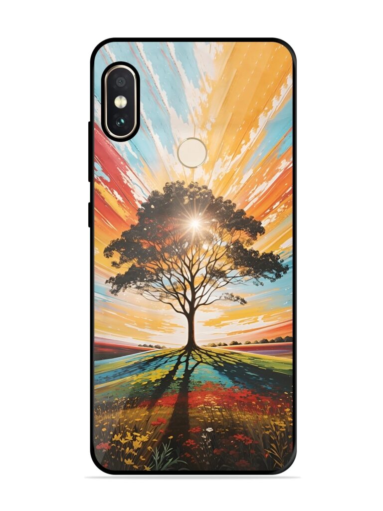 Abstract Tree Colorful Art Premium Glass Case for Xiaomi Redmi Note 5 Pro Zapvi