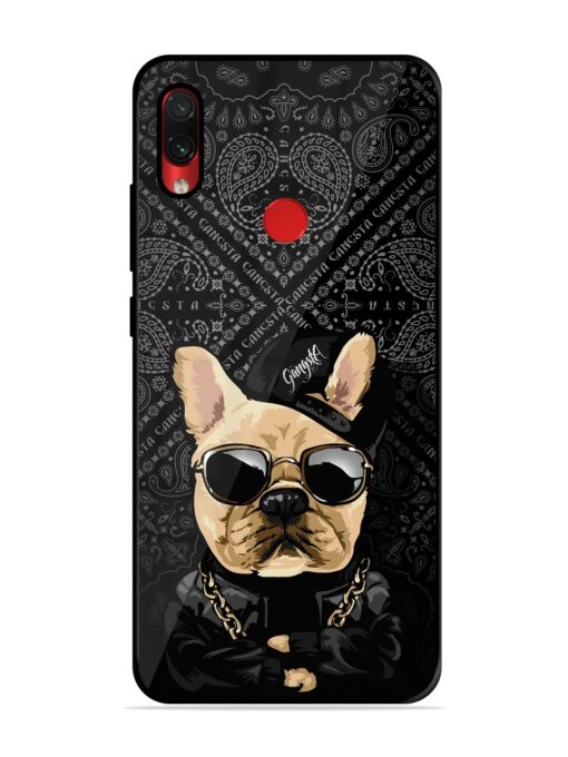 Gangsta Cool Sunglasses Dog Premium Glass Case for Xiaomi Redmi Note 7 Pro Zapvi