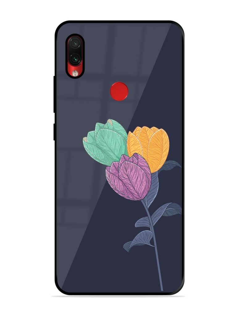 Flower Vector Premium Glass Case for Xiaomi Redmi Note 7S Zapvi