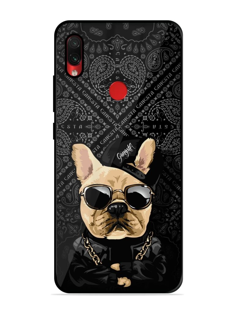 Gangsta Cool Sunglasses Dog Premium Glass Case for Xiaomi Redmi Note 7S Zapvi