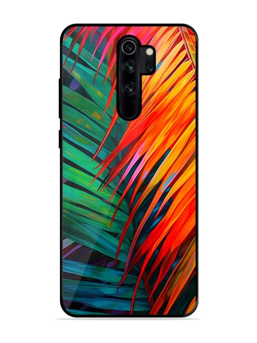 Painted Tropical Leaves Glossy Metal TPU Case for Xiaomi Redmi Note 8 Pro Zapvi