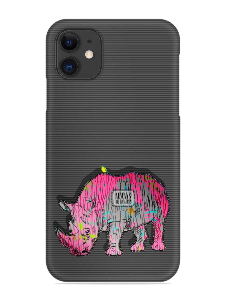 Vector Psychedelic Rhinoceros Snap Case for Apple Iphone 12 Zapvi