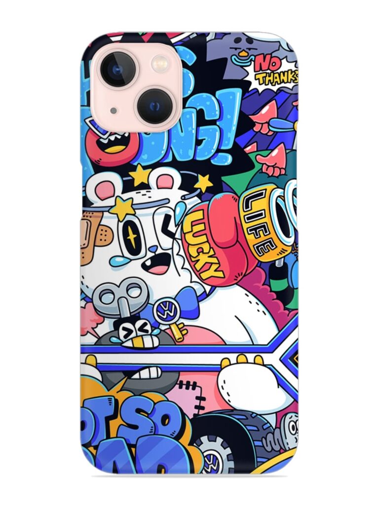 Universal Doodle Snap Case for Apple Iphone 13 Mini Zapvi