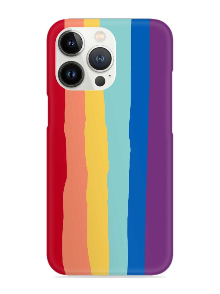 Rainbow Genuine Liquid Snap Case for Apple Iphone 13 Pro Max Zapvi