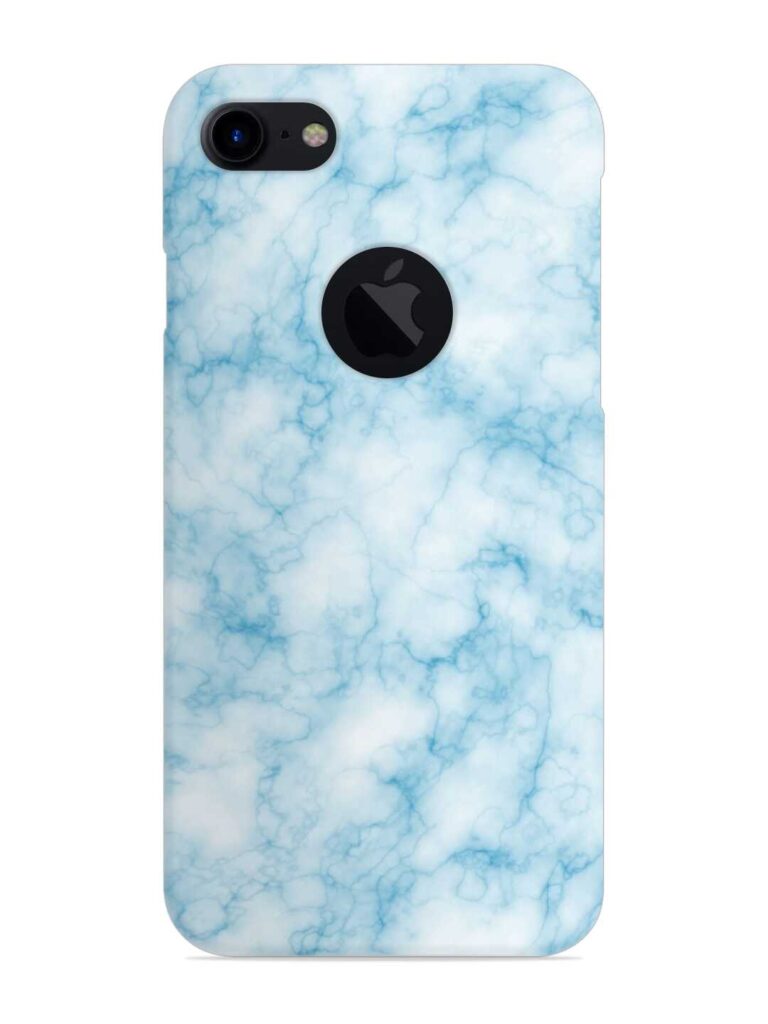 Blue White Natural Marble Snap Case for Apple iPhone 7 (Logo Cut) Zapvi