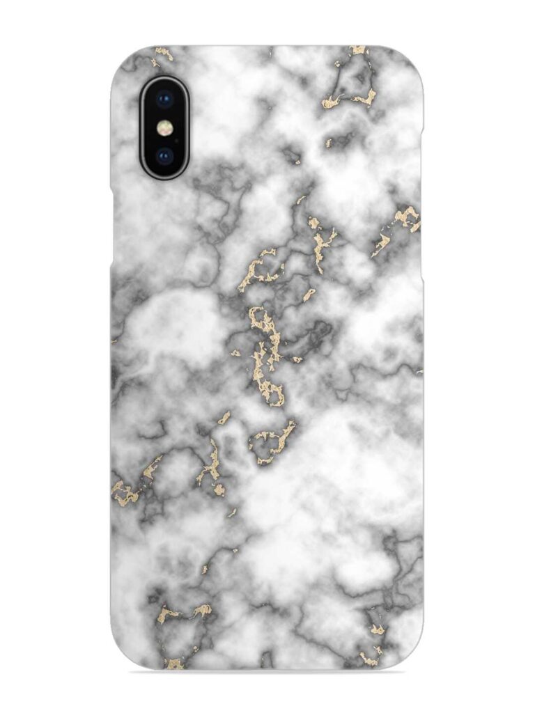 Gray And Gold Marble Snap Case for Apple Iphone X Zapvi