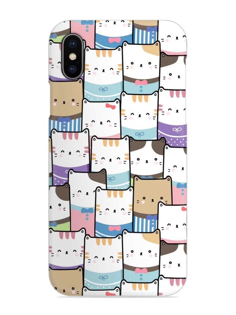 Cute Adorable Cat Snap Case for Apple Iphone X Zapvi
